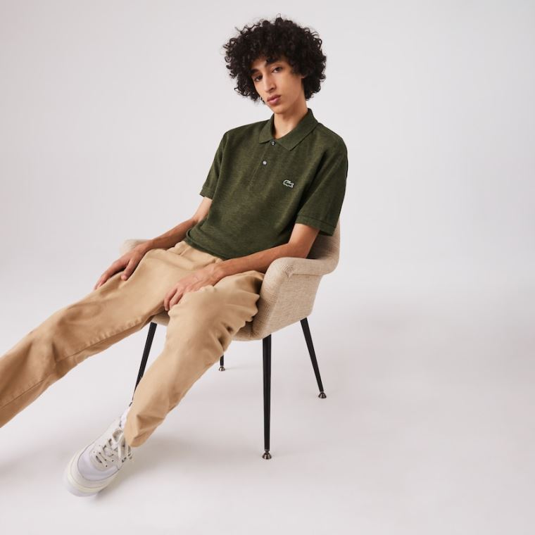 Lacoste Marl Fabric L.12.12 Polo Khaki Grønn | fcASqqfY