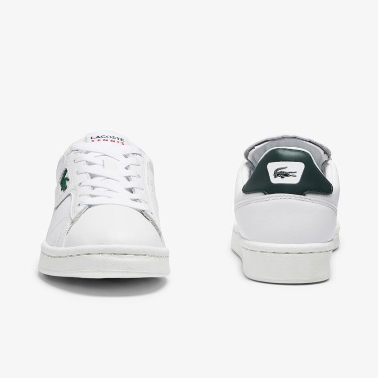 Lacoste Masters Classic Lær Sneakers Hvite Mørke Grønn | Dd4a8Fe0