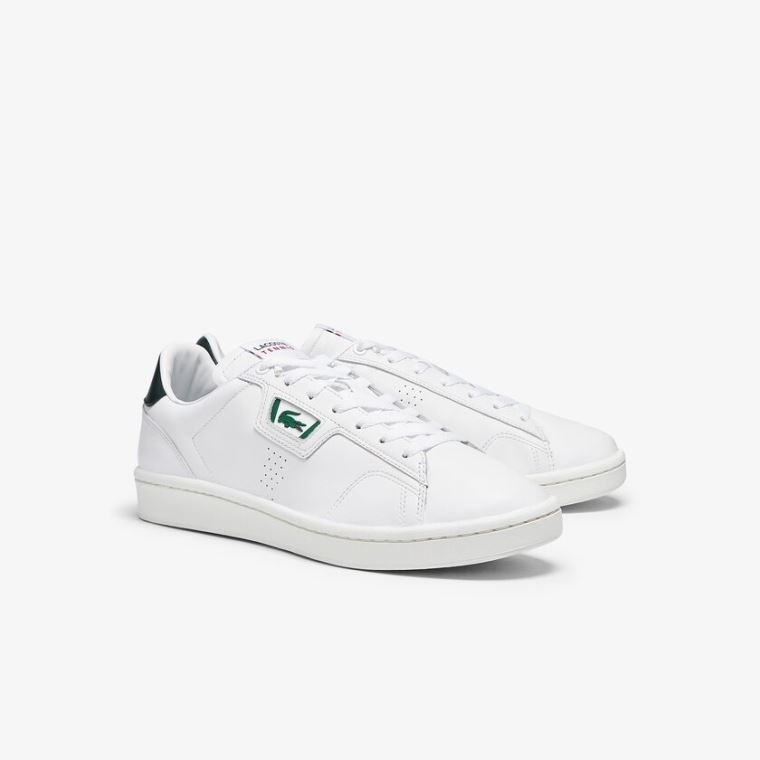 Lacoste Masters Classic Lær Sneakers Hvite Mørke Grønn | XtEZqCjA