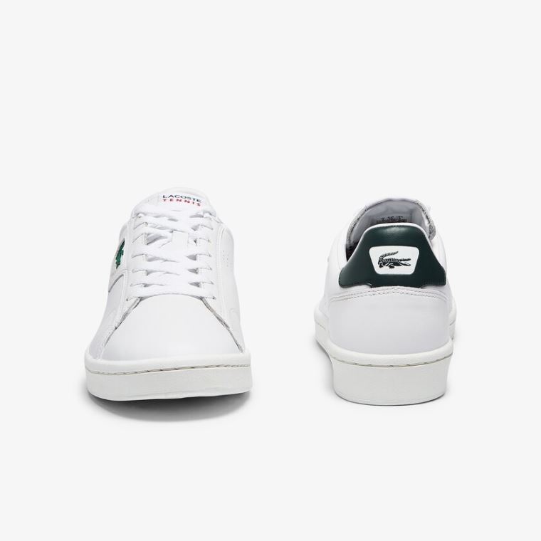 Lacoste Masters Classic Lær Sneakers Hvite Mørke Grønn | XtEZqCjA