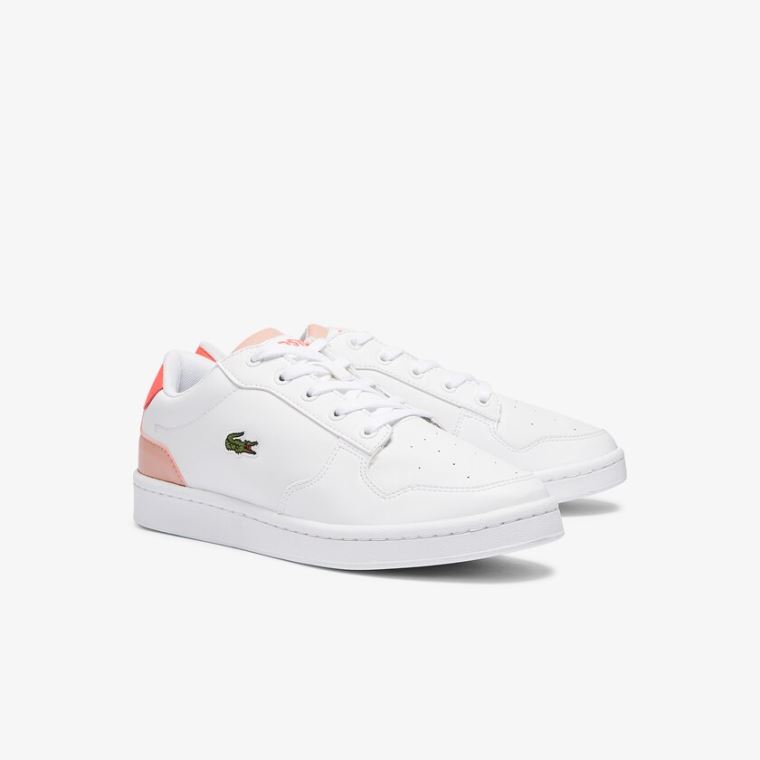 Lacoste Masters Cup Lær and Syntetisk Sneakers Hvite Rosa | Pxb1WNun