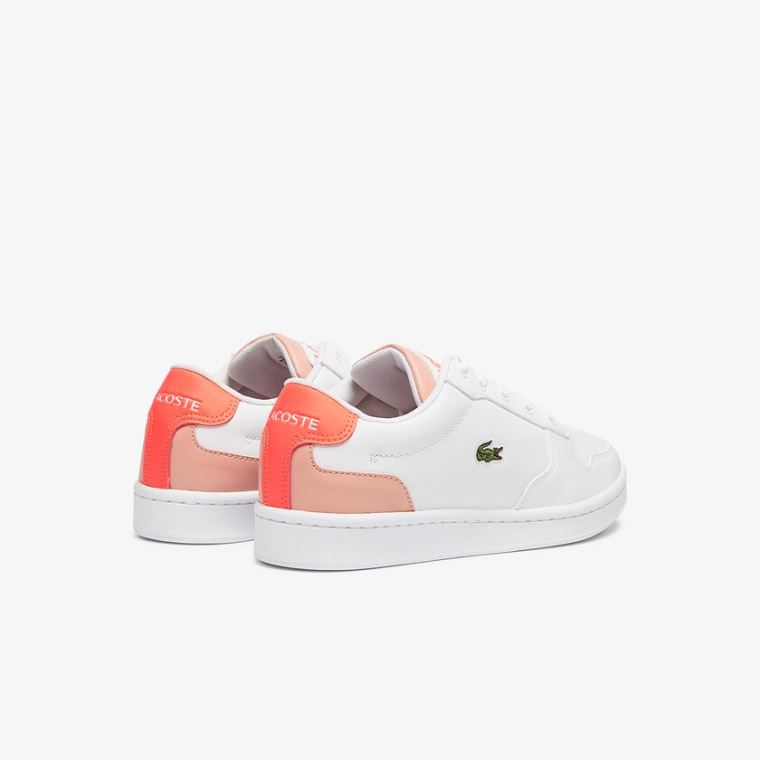 Lacoste Masters Cup Lær and Syntetisk Sneakers Hvite Rosa | Pxb1WNun