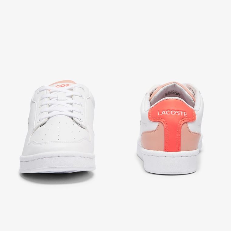 Lacoste Masters Cup Lær and Syntetisk Sneakers Hvite Rosa | Pxb1WNun