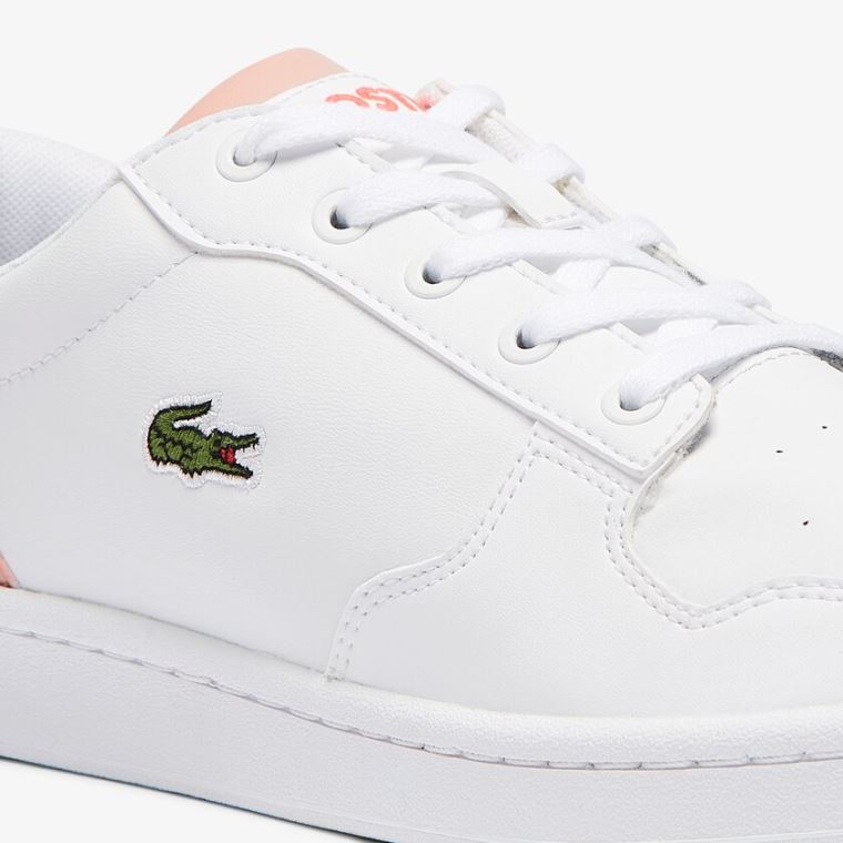 Lacoste Masters Cup Lær and Syntetisk Sneakers Hvite Rosa | Pxb1WNun