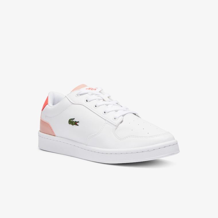 Lacoste Masters Cup Lær and Syntetisk Sneakers Hvite Rosa | Pxb1WNun