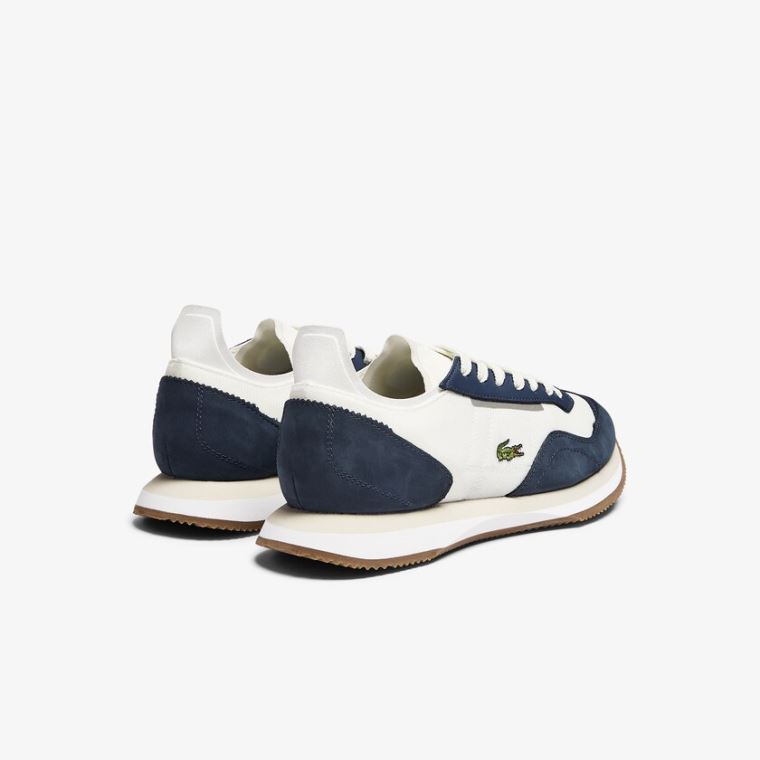 Lacoste Match Break Tekstil Sneakers Hvite Marineblå | 3TWwLcgj