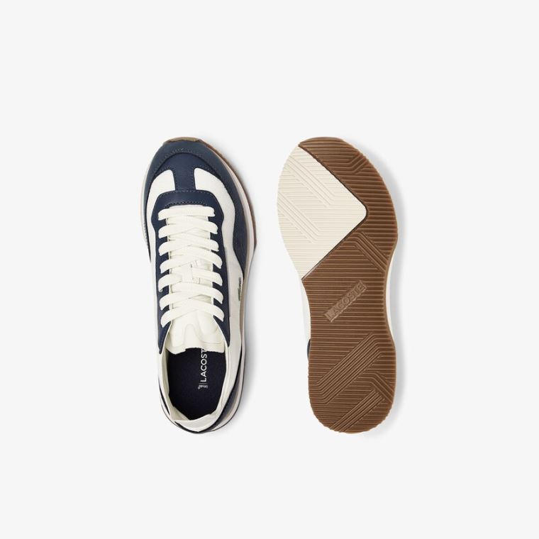 Lacoste Match Break Tekstil Sneakers Hvite Marineblå | 3TWwLcgj