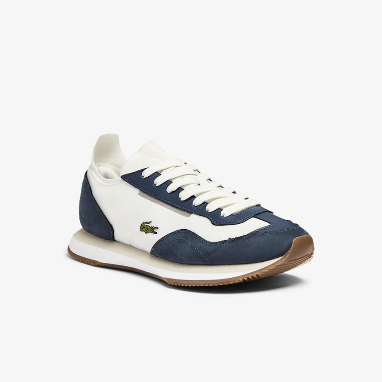 Lacoste Match Break Tekstil Sneakers Hvite Marineblå | 3TWwLcgj