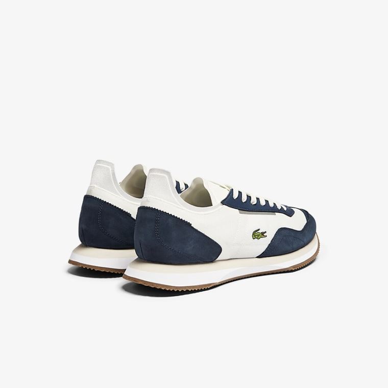 Lacoste Match Break Tekstil Sneakers Hvite Marineblå | TAEk3cZK