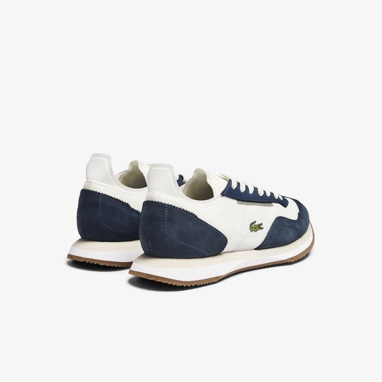 Lacoste Match Break Tekstil Sneakers Hvite Marineblå | gf9sUQNc