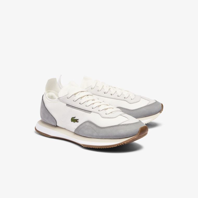 Lacoste Match Break Tekstil Sneakers Hvite Grå | lzd12NBz