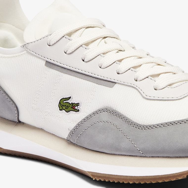 Lacoste Match Break Tekstil Sneakers Hvite Grå | lzd12NBz