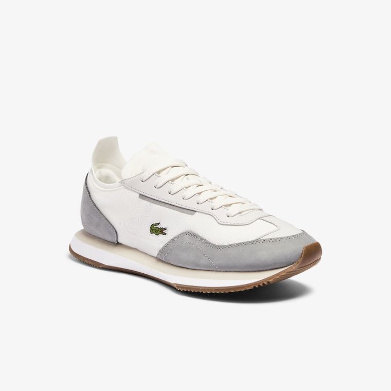 Lacoste Match Break Tekstil Sneakers Hvite Grå | lzd12NBz