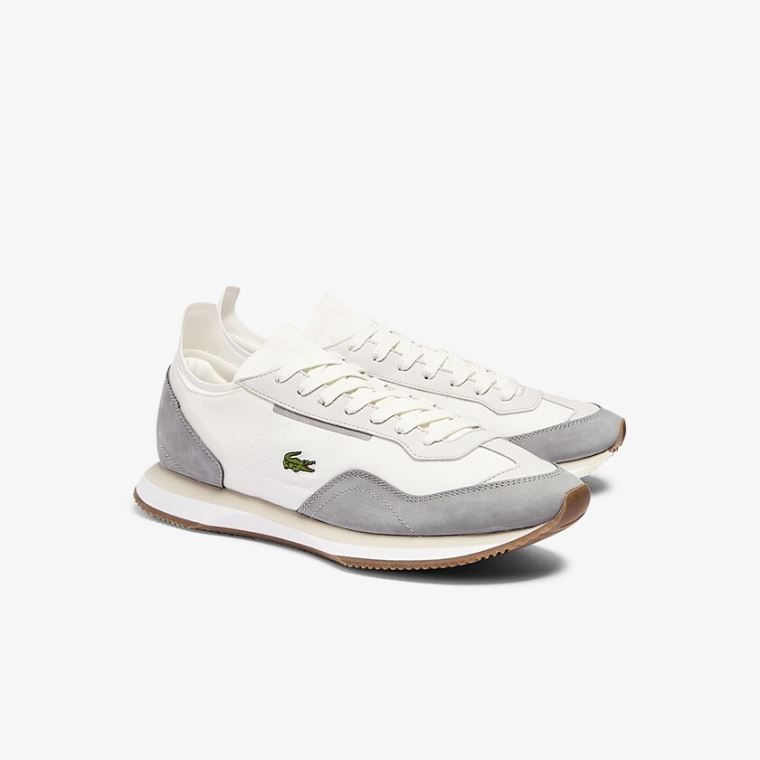 Lacoste Match Break Tekstil Sneakers Hvite Grå | vdix1VG9