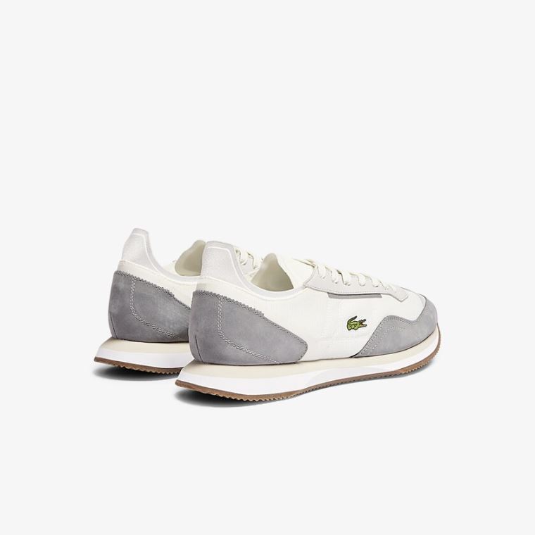 Lacoste Match Break Tekstil Sneakers Hvite Grå | vdix1VG9