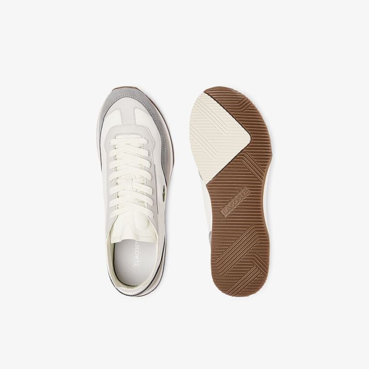 Lacoste Match Break Tekstil Sneakers Hvite Grå | vdix1VG9