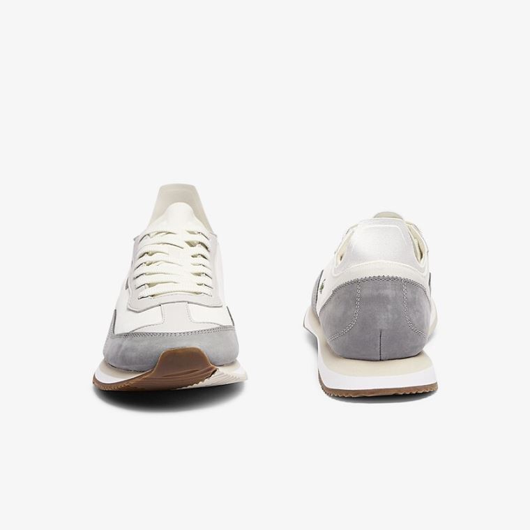 Lacoste Match Break Tekstil Sneakers Hvite Grå | vdix1VG9