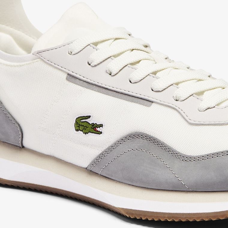 Lacoste Match Break Tekstil Sneakers Hvite Grå | vdix1VG9