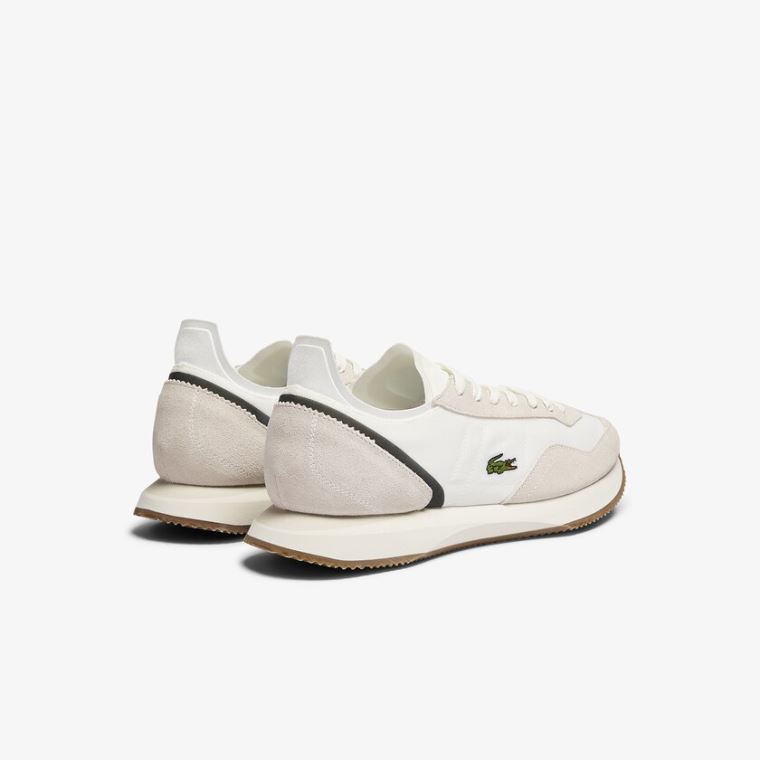 Lacoste Match Break Tekstil and Semsket Skinn Sneakers Beige Grønn | GRBfuG8o