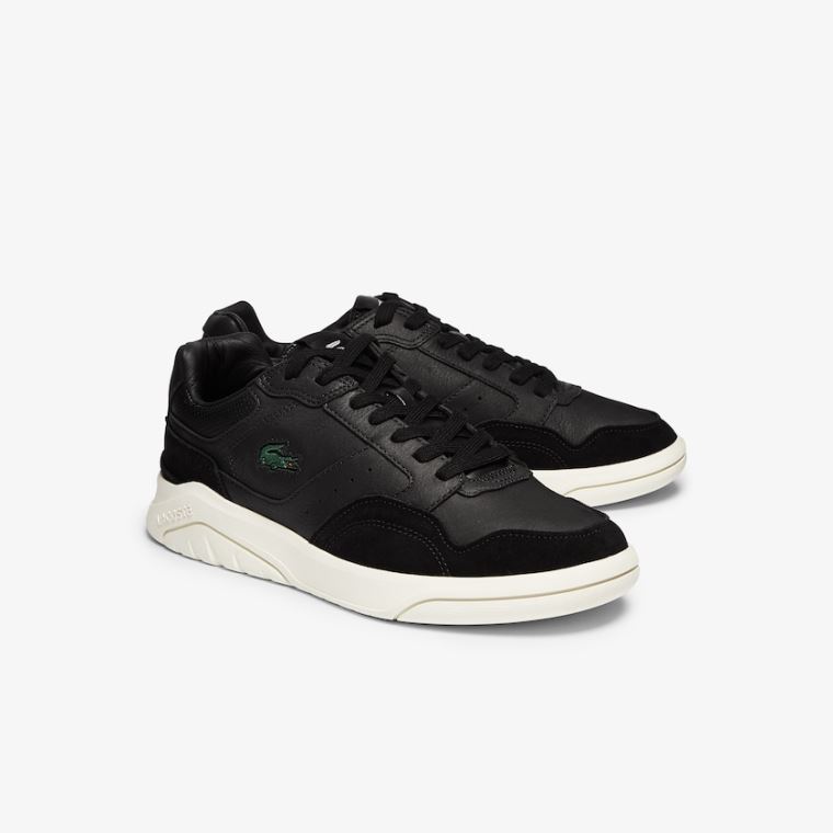 Lacoste Men’s Game Advance Luxe Lær and Semsket Skinn Sneakers Svarte Grå | af9F9WjB