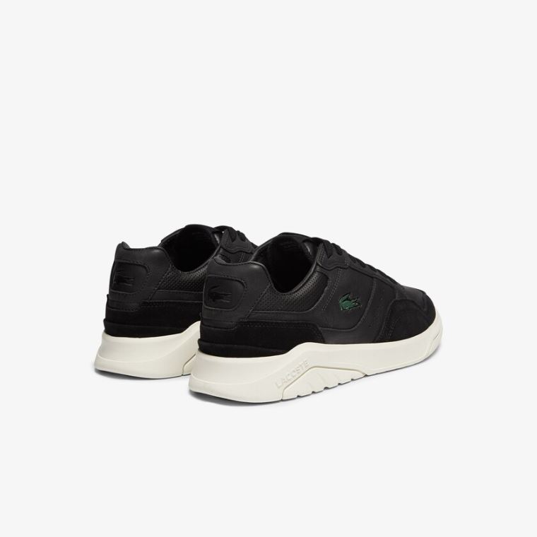 Lacoste Men’s Game Advance Luxe Lær and Semsket Skinn Sneakers Svarte Grå | af9F9WjB