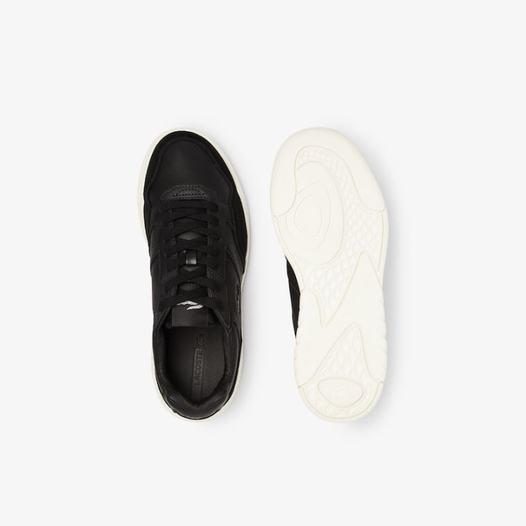 Lacoste Men’s Game Advance Luxe Lær and Semsket Skinn Sneakers Svarte Grå | af9F9WjB