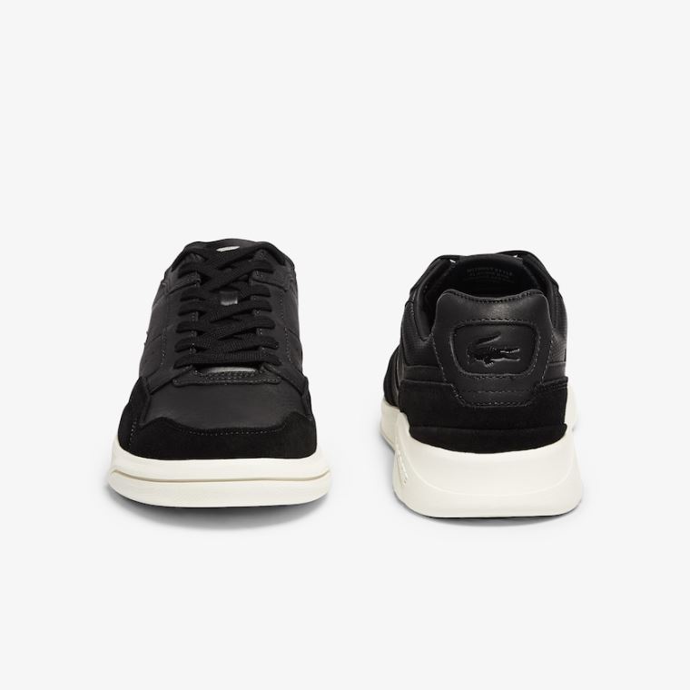 Lacoste Men’s Game Advance Luxe Lær and Semsket Skinn Sneakers Svarte Grå | af9F9WjB