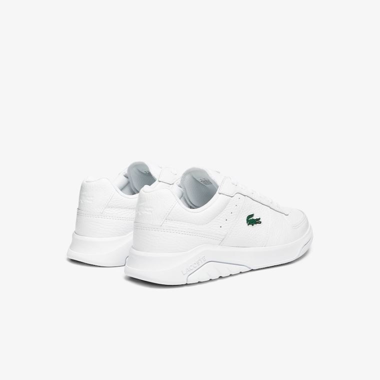 Lacoste Men’s Game Advance Tumbled Lær Sneakers Hvite | Kx0cVgYB