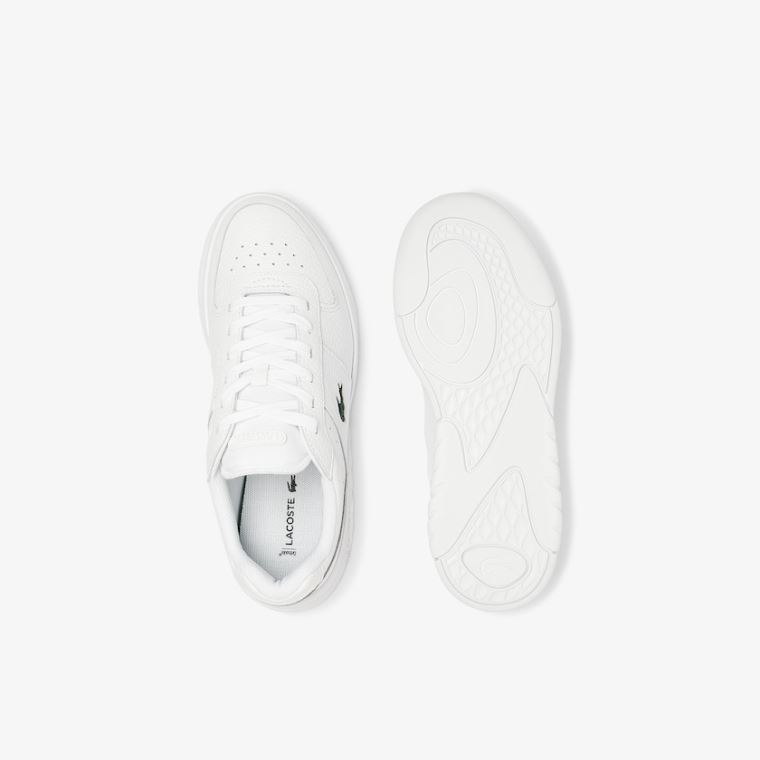 Lacoste Men’s Game Advance Tumbled Lær Sneakers Hvite | Kx0cVgYB