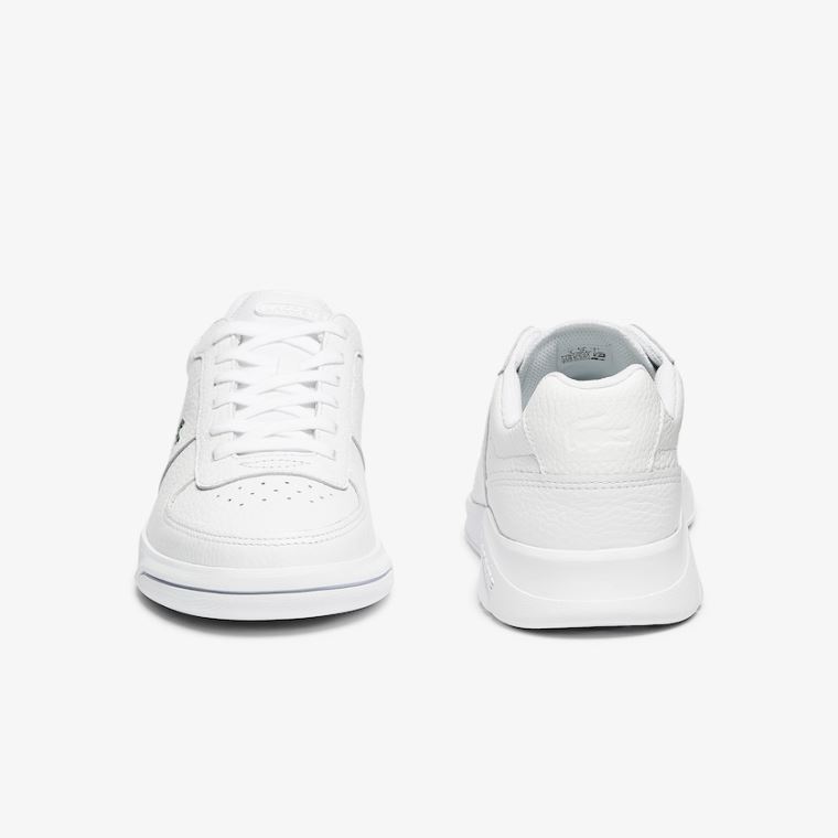 Lacoste Men’s Game Advance Tumbled Lær Sneakers Hvite | Kx0cVgYB