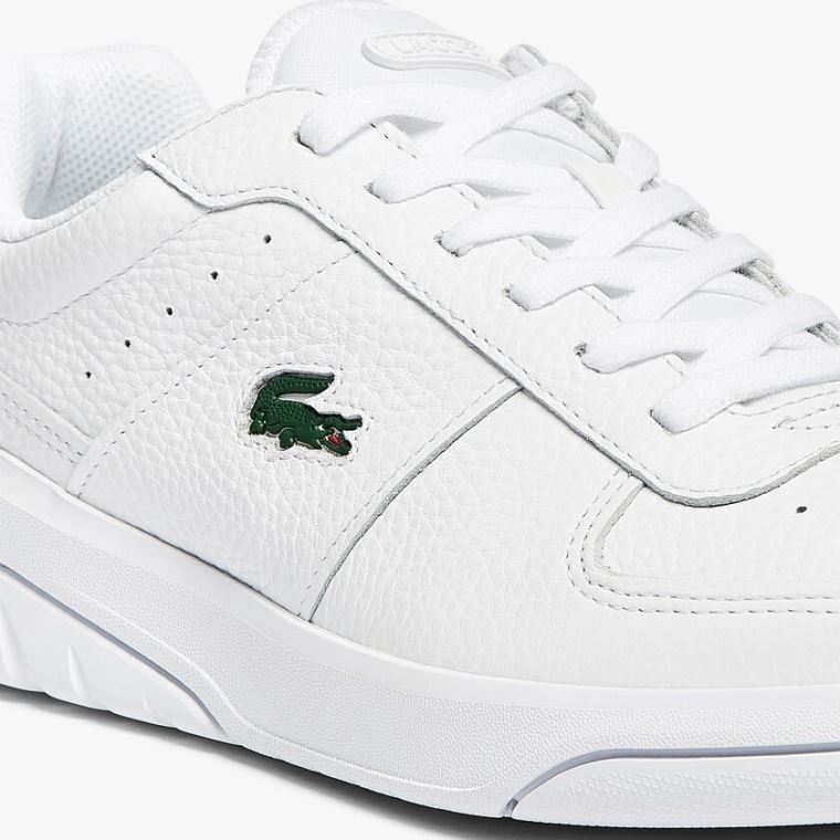 Lacoste Men’s Game Advance Tumbled Lær Sneakers Hvite | Kx0cVgYB