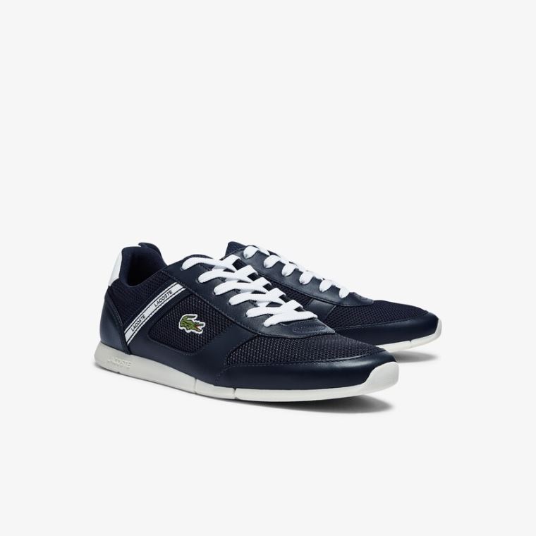 Lacoste Menerva Sports Tekstil and Lær Sneakers Marineblå Hvite | auK61L1M