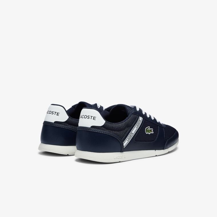 Lacoste Menerva Sports Tekstil and Lær Sneakers Marineblå Hvite | auK61L1M