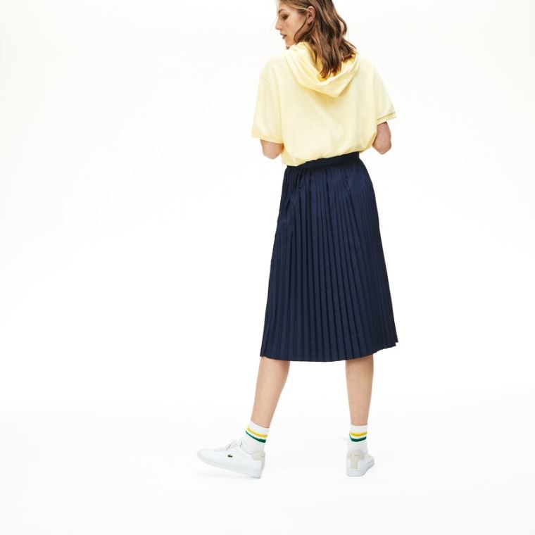 Lacoste Mid-Length Pleated Skirt Marineblå Blå | Ds4wNfsu