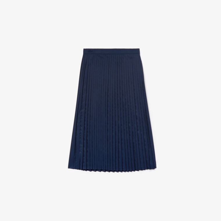 Lacoste Mid-Length Pleated Skirt Marineblå Blå | Ds4wNfsu