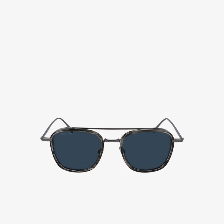 Lacoste Modified Rectangle Metal Novak Djokovic Capsule Sunglasses Grå | HdycFomk