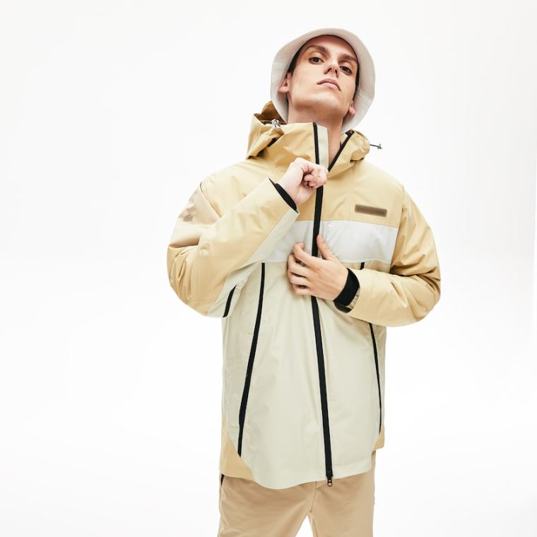 Lacoste Motion Lette Quilted Kort Parka Beige Grå | BrTXPjnK