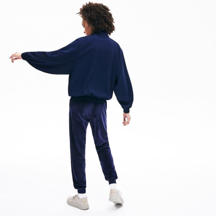 Lacoste Motion Oversized Twill Zippered Jacket Marineblå Blå | Nc3ASfqW