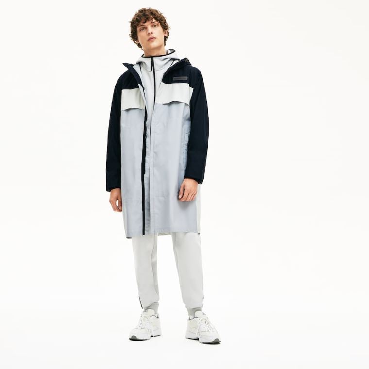 Lacoste Motion Packable Crease-Proof Parka Mørke Grå Grå | YXJ79vtP