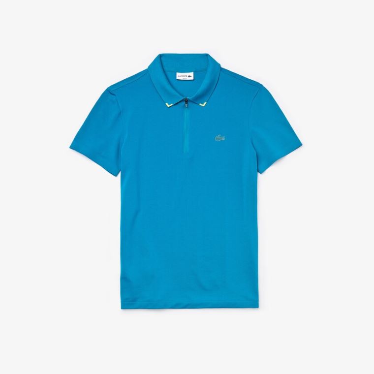 Lacoste Motion Ultra-Lette Bomull Polo Blå Gul | H9Tp6UJV