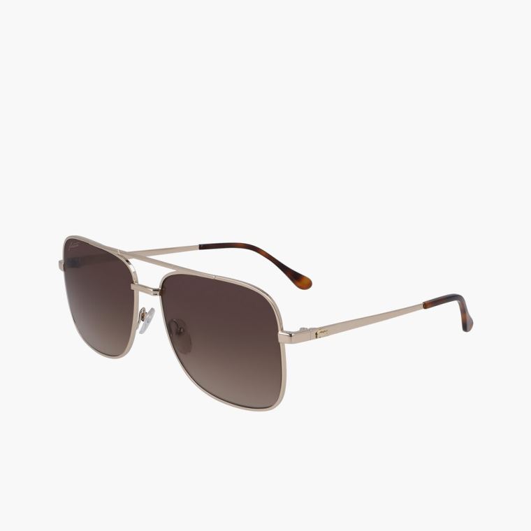 Lacoste Navigator Metal Signature 101 Sunglasses Gull | z9PNYreZ