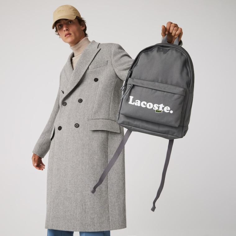 Lacoste Neocroc Branded Canvas Backpack Grå | jqVOciVa