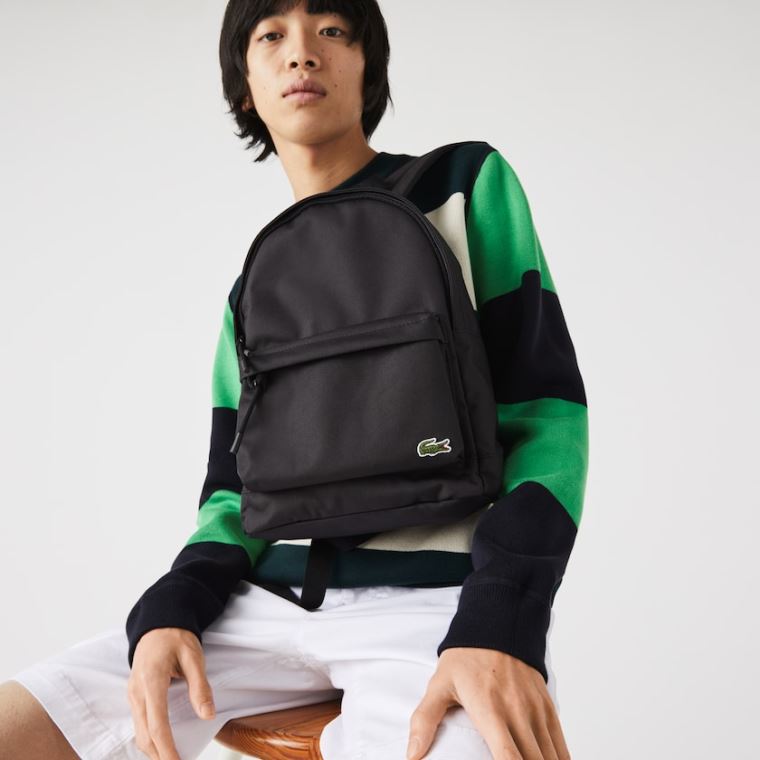 Lacoste Neocroc Small Canvas Backpack Svarte | PRyoJhfD