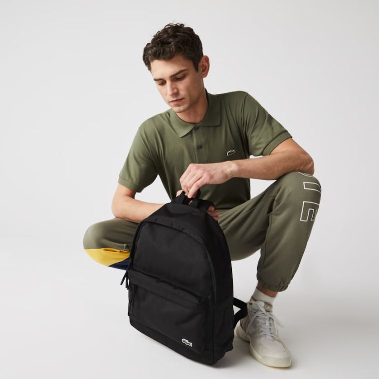 Lacoste Néocroc Canvas Backpack Svarte | ejs5kl8o