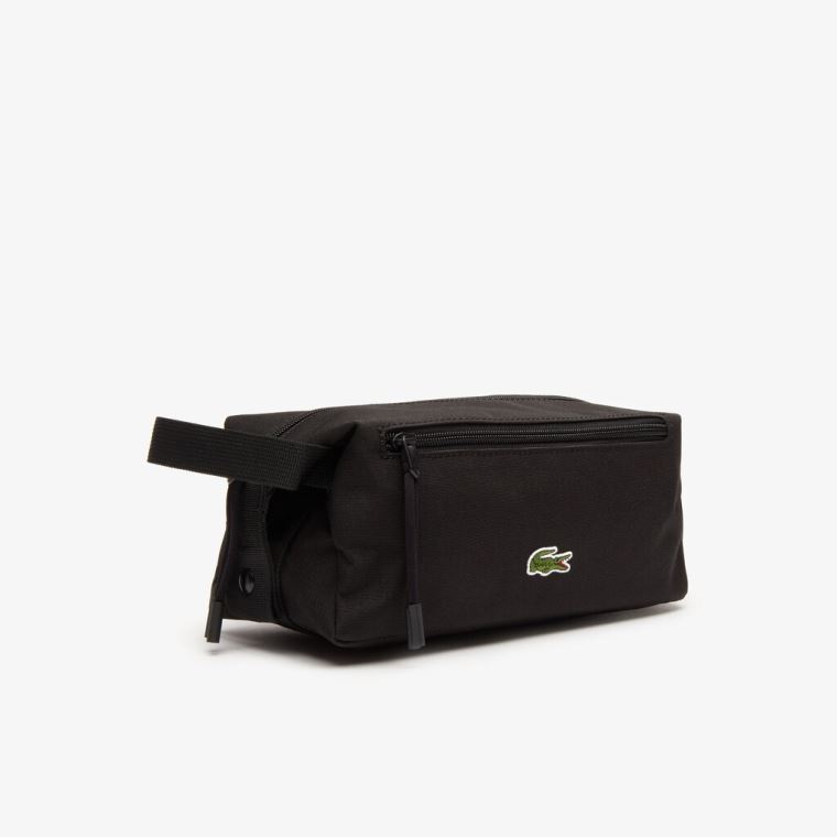 Lacoste Néocroc Canvas Toilet Kit Svarte | pLuQVj1l