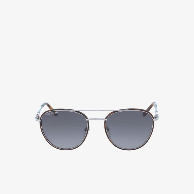 Lacoste Oval Metal Novak Djokovic Kolleksjoner Sunglasses Sølv | QyHTEZfJ