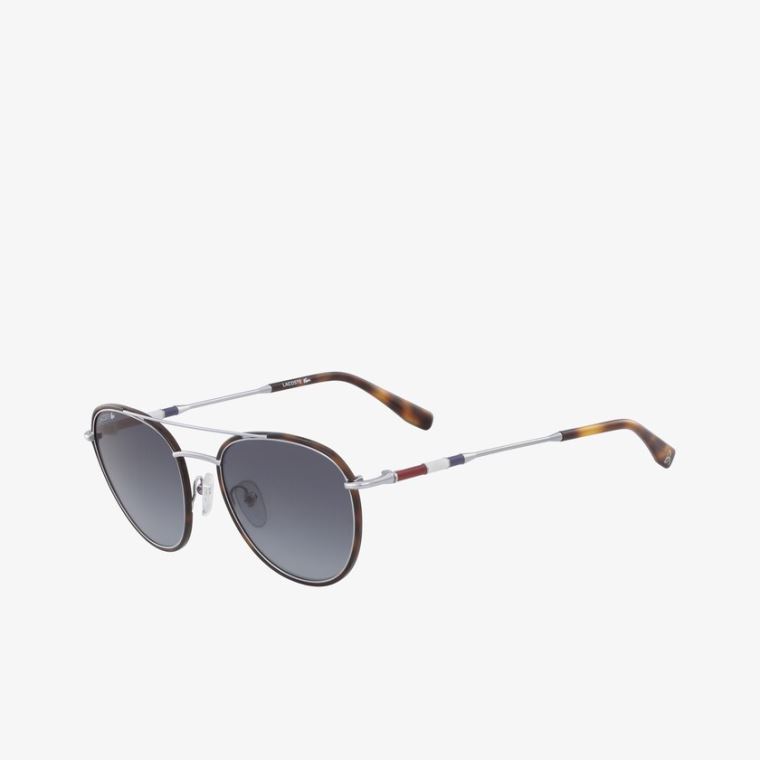 Lacoste Oval Metal Novak Djokovic Kolleksjoner Sunglasses Sølv | QyHTEZfJ