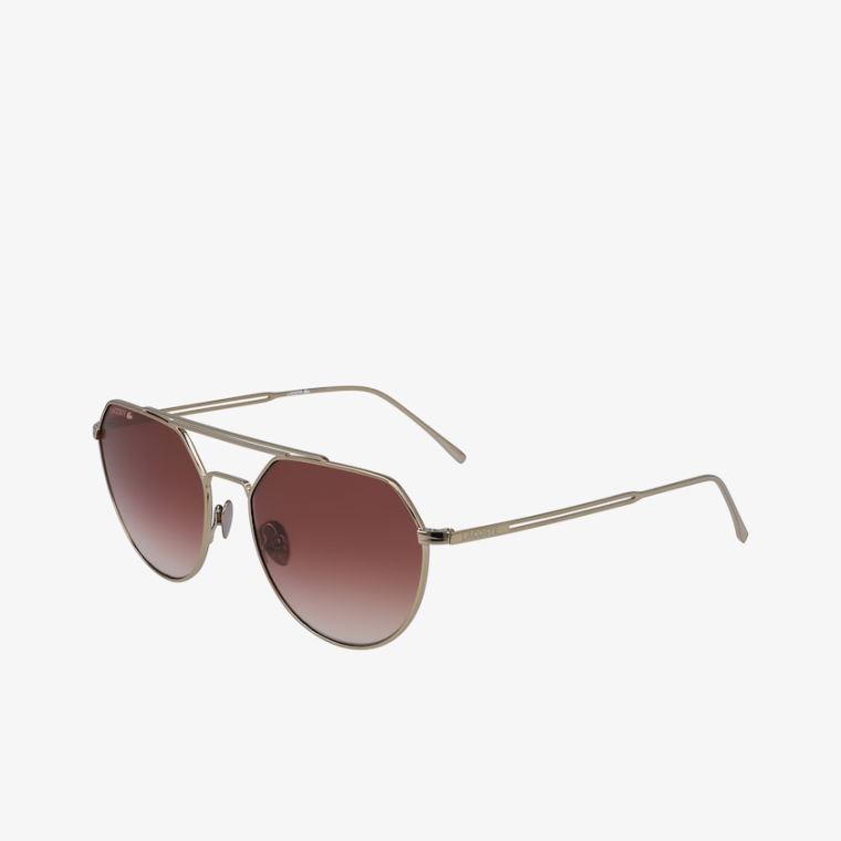 Lacoste Oval Metal Paris Kolleksjoner Sunglasses Mørke Gull | FU4z0seC