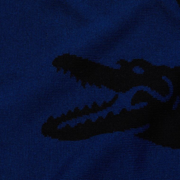 Lacoste Oversized Crocodile Rectangular Wool Scarf Svarte Blå | GNpXHvNO