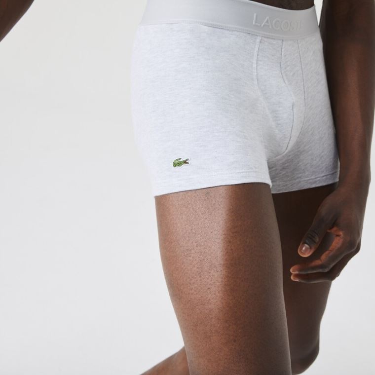 Lacoste Pack Of 2 Piqué Bokser Briefs L.12.12 Svarte Grå | 3H2ZVyU7